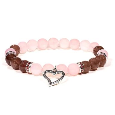 Bracelet en pierre - quartz rose, pour une belle énergie d'amour et de la douceur, idée cadeau